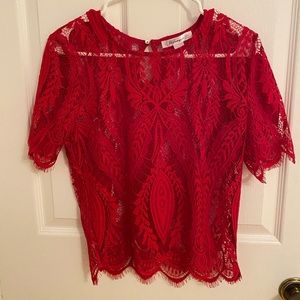 Red lace top